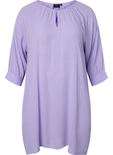 Viscose tunic with 3/4 sleeves, Lavender, Packshot image number 0