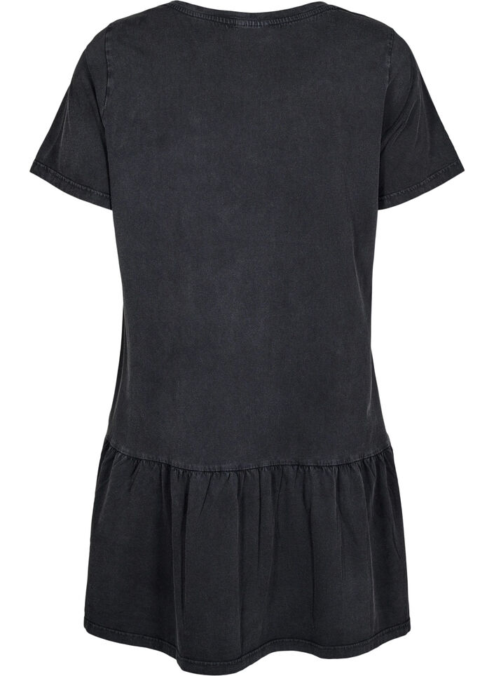 Short A-line dress with a washed look, Dark Grey, Packshot image number 1