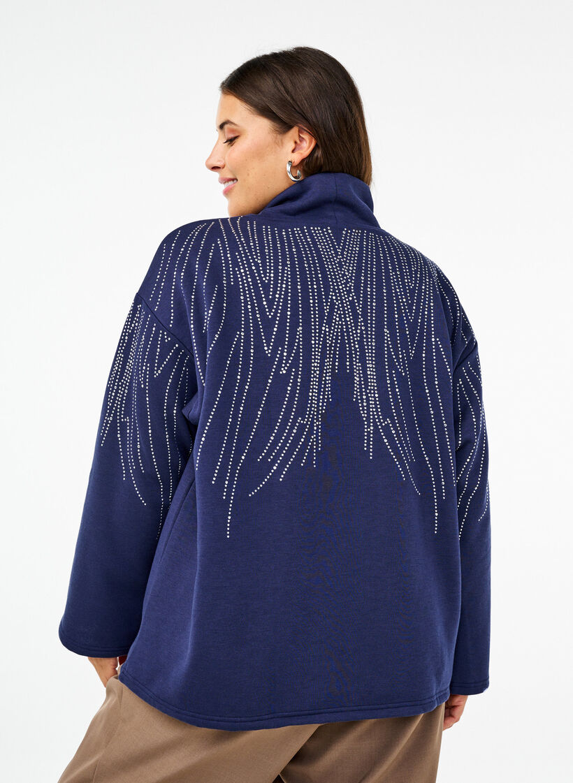 Sweatshirt with high neck and rhinestones, Naval Academy, Model image number 1