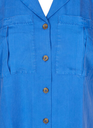 Short-sleeved shirt with chest pockets, Dazzling Blue, Packshot image number 2