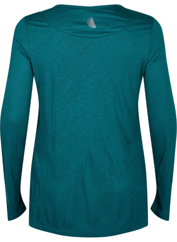 A-shape training t-shirt with long sleeves	, Deep Teal, Packshot image number 1