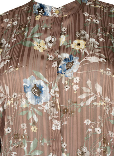 Floral Print Shirt , Brown Flower AOP, Packshot image number 2
