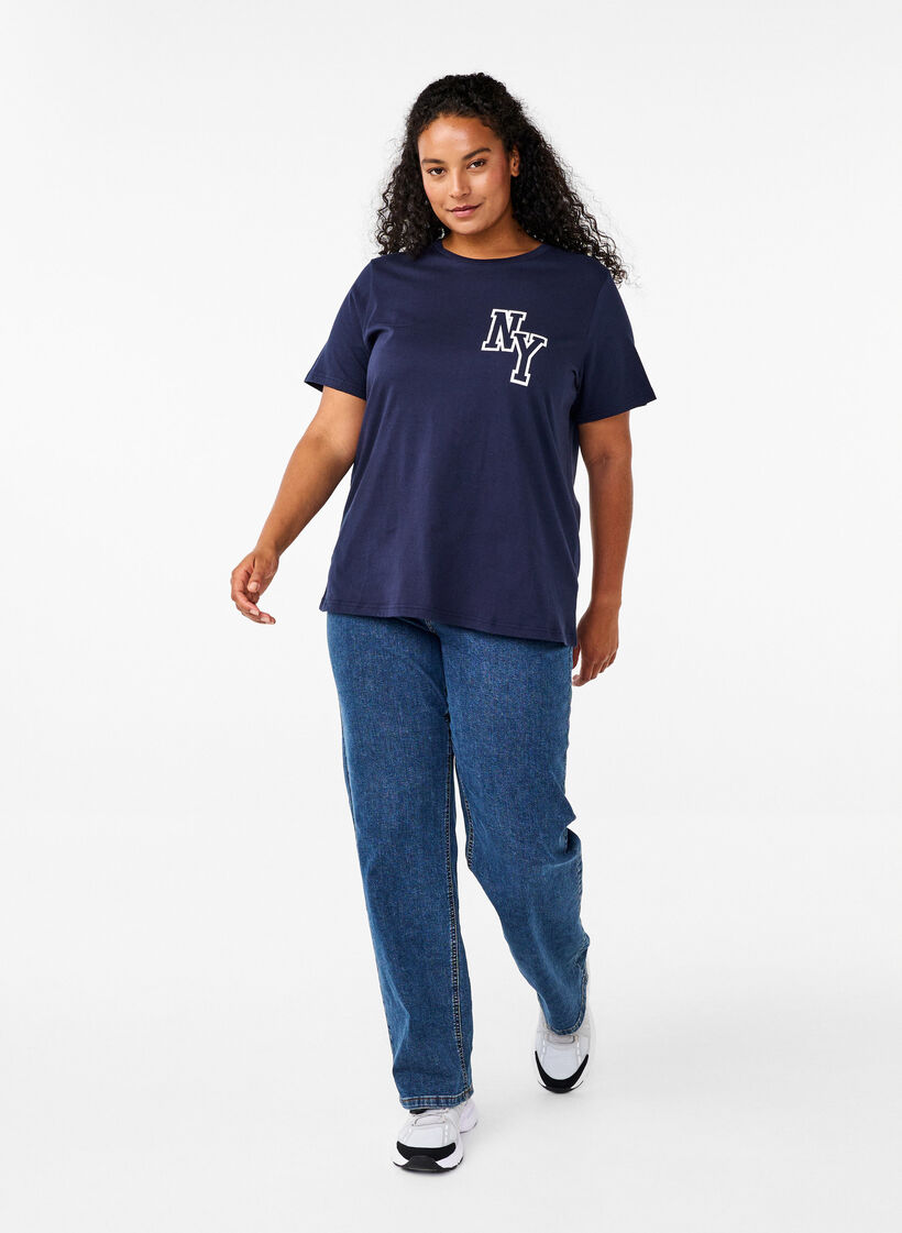 Organic cotton t-shirt with print, Night Sky Printet, Model image number 2