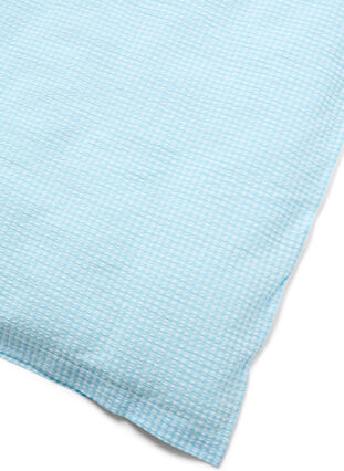 Cotton checkered bedding set, Blue/White Check, Packshot image number 2