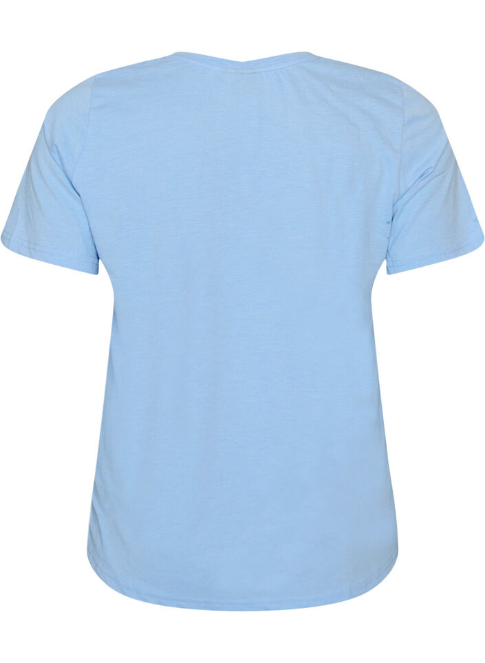 V-neck T-shirt, Blue, Packshot image number 1