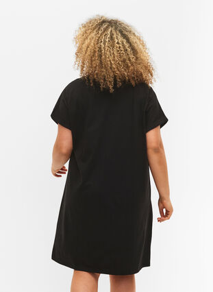 2-pack cotton dress with short sleeves - Black - Sz. 40-64 - Zizzifashion 2-pack cotton dress with short sleeves - Black - Sz. 40-64 - Zizzifashion
