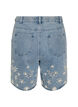 Denim shorts with broderie anglaise and high waist, Light Blue, Packshot image number 1