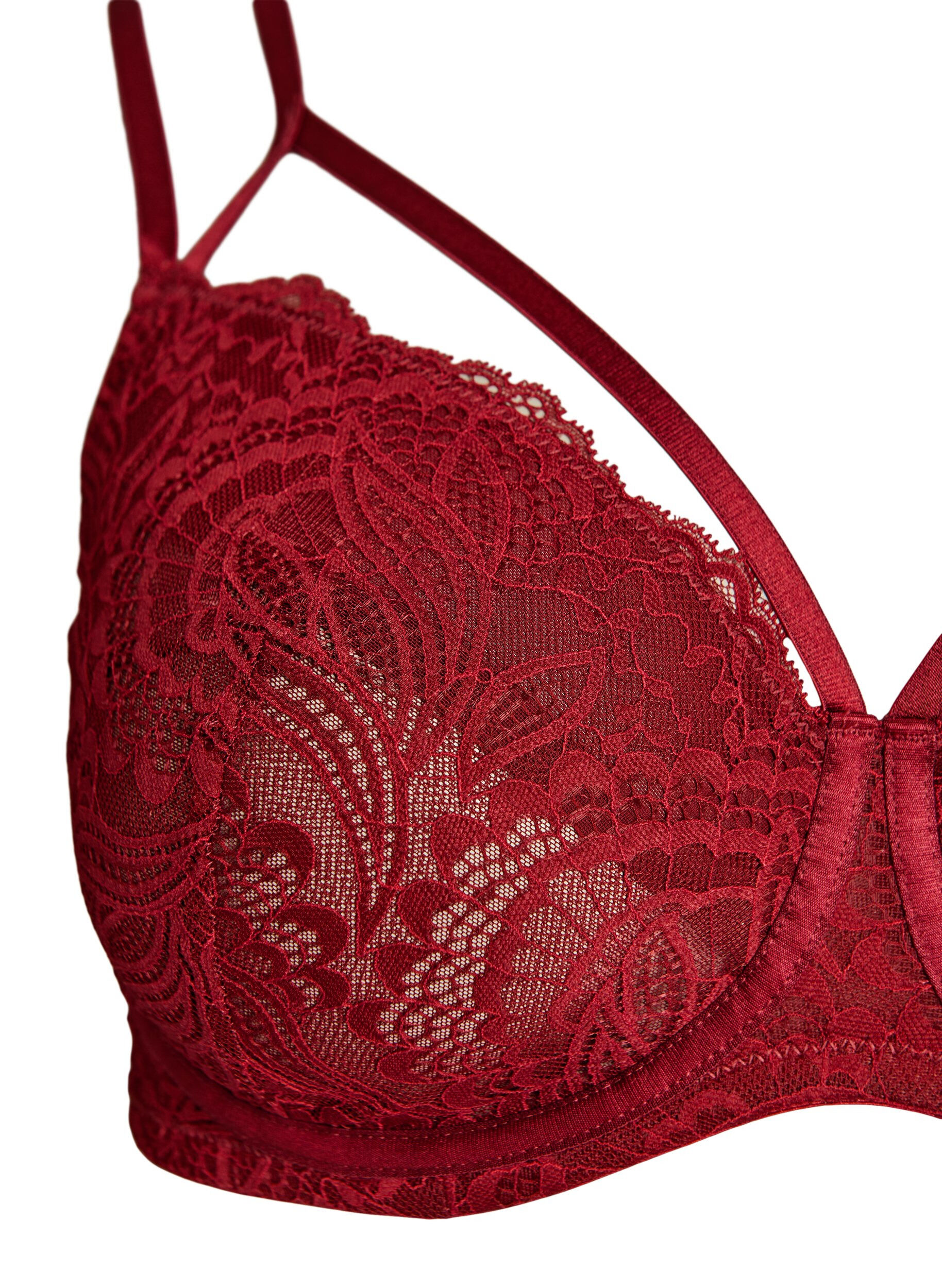ZizzifashionFull coverage bra with lace and double straps, Black, Packshot image number 2