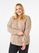 Jumper with a striped pattern and long sleeves, Simply Taupe Mel., Model image number 0