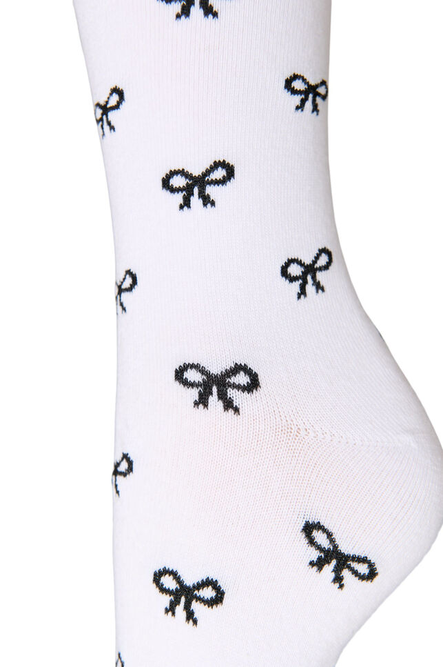 Cotton socks with patterns, White, Packshot image number 2