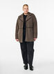 Soft teddy jacket with contrast details, Brown, Model image number 1