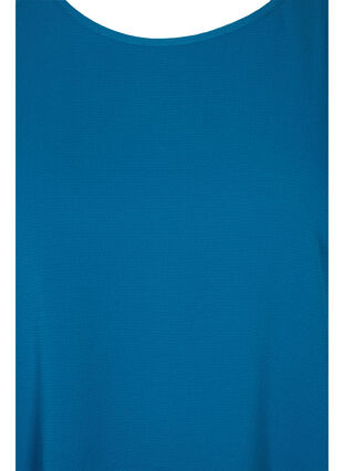 Blouse with short sleeves and a round neckline, Moroccan Blue, Packshot image number 2