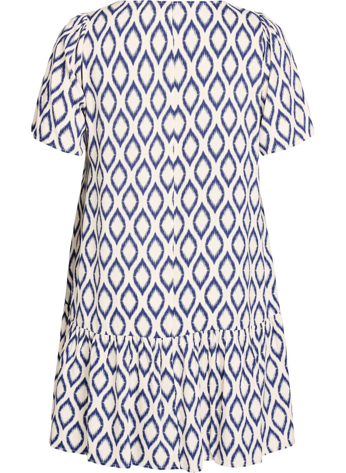 Dress in viscose with cutline, Blue, Packshot image number 1