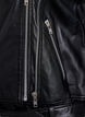 Leather biker jacket with belt, Black, Packshot image number 2