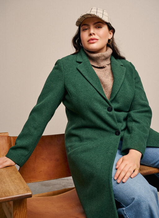 Coat with buttons and pockets, Trekking Green Mel, Image image number 0