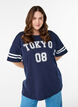 Sporty oversized college T-shirt, Blue, Model image number 0