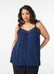 Cami top with a V-neck and lace trim, Blue, Model image number 0
