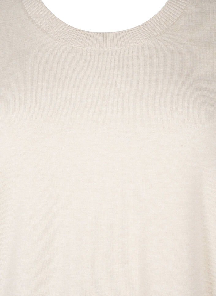 Knitted blouse with a round neck, Beige, Packshot image number 2