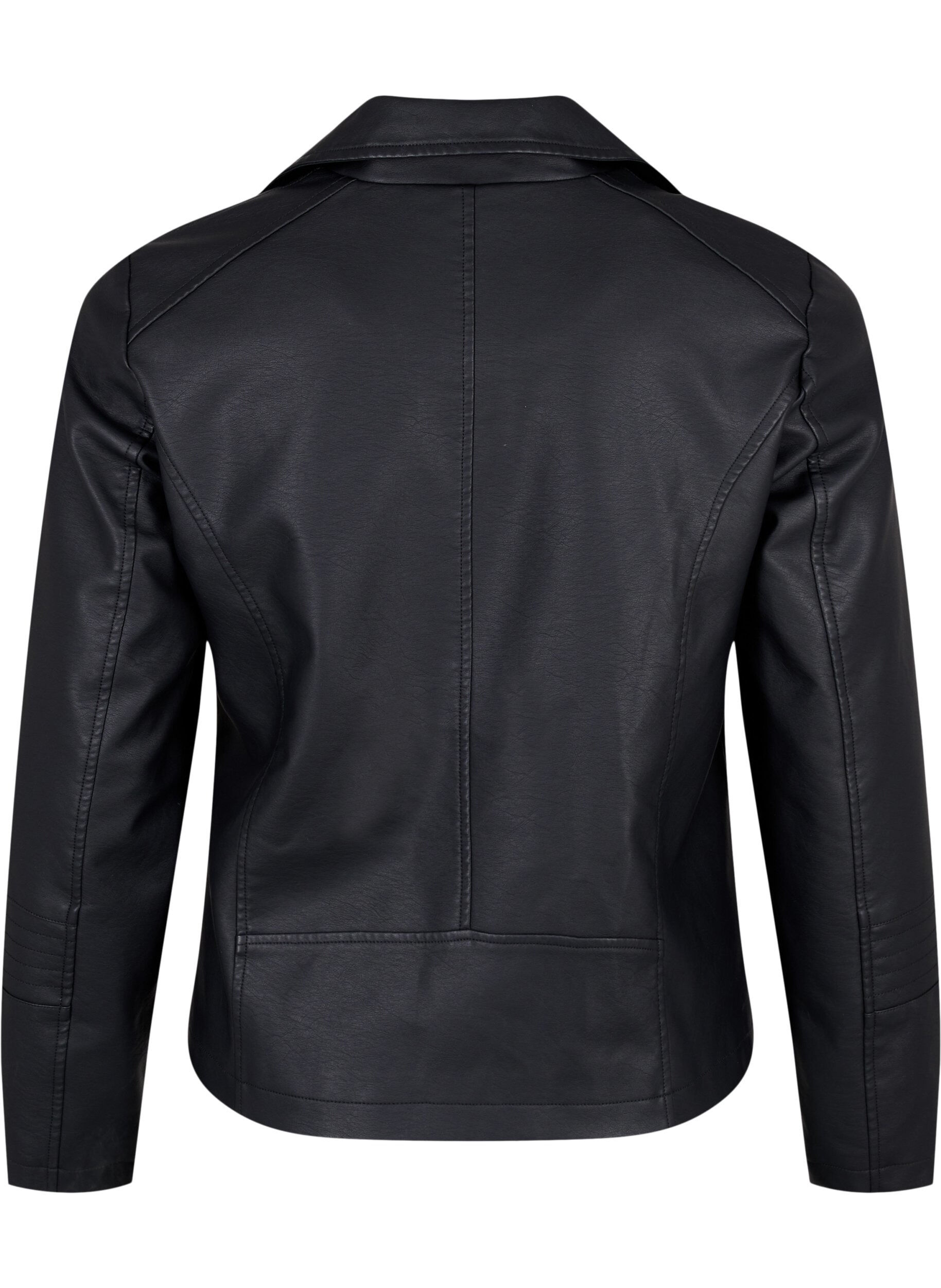 Zizzifashionbiker jacket in imitated leather, Black, Packshot image number 1