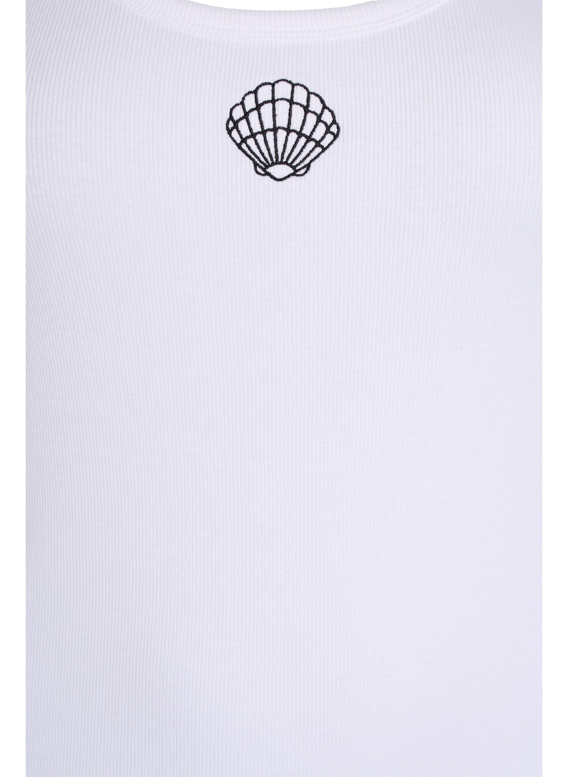 ZizzifashionFitted top with motif, White, Packshot image number 2