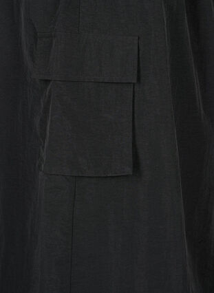 Midi skirt with slit and cargo pocket, Black, Packshot image number 4