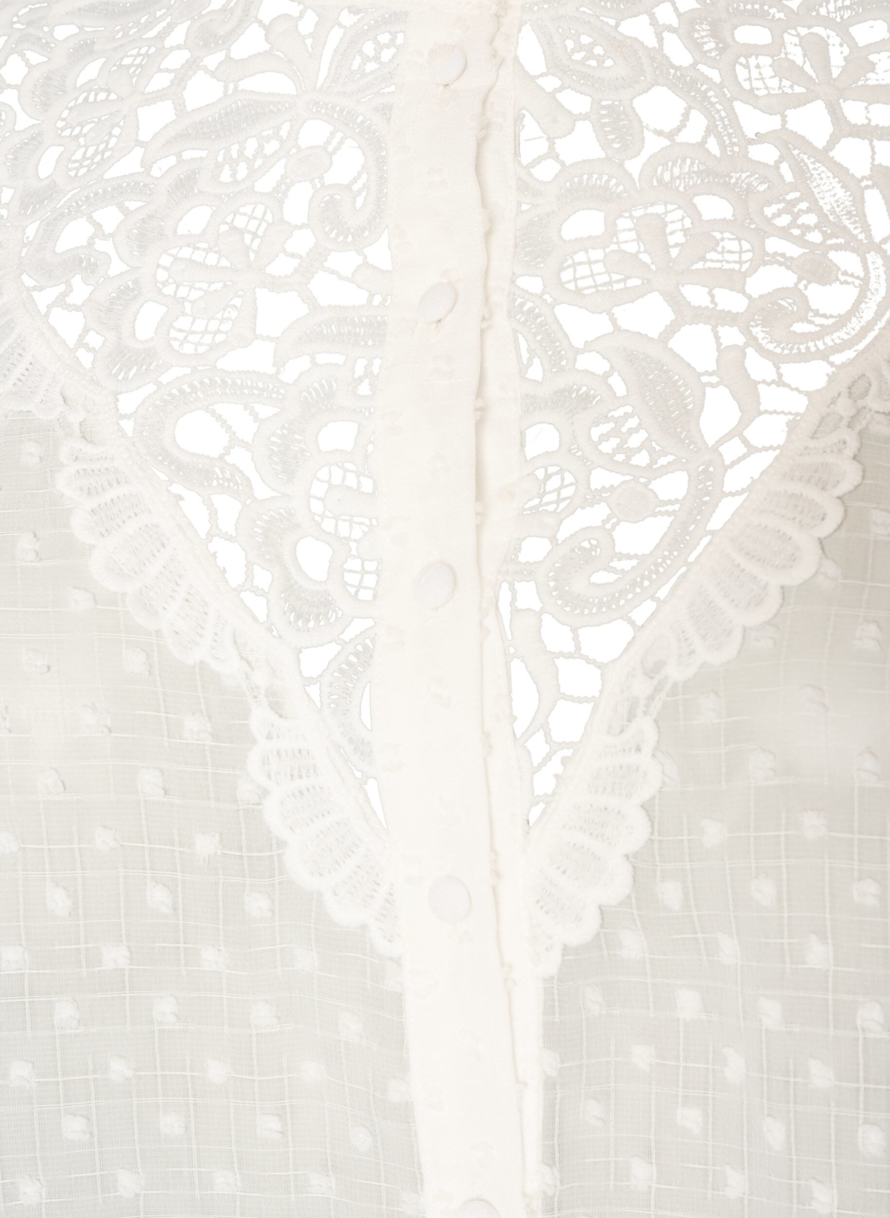 ZizzifashionShirt blouse with lace insert and dot pattern, Vanilla, Packshot image number 2