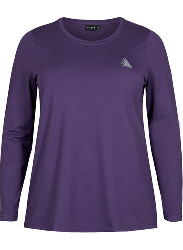 Long-sleeved training shirt, Purple Plumeria, Packshot image number 0