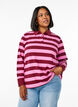 Long-sleeved polo shirt with stripes, Dark Bordeaux, Model image number 0