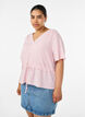 Blouse with texture and a tie-waist, Pink, Model image number 0