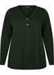 Long-sleeved t-shirt with V-neck and buttons, Green, Packshot image number 0