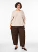 Knitted blouse with small embroidered motifs, Beige, Model image number 1