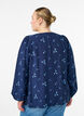 Blouse with button fastening and small flowers, Blue, Model image number 2