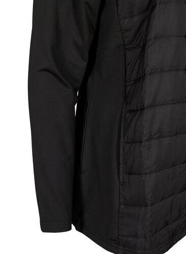 Sports cardigan with quilt and hood, Black, Packshot image number 3
