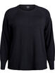 Knit blouse with centre seam and raglan sleeves, Black, Packshot image number 0