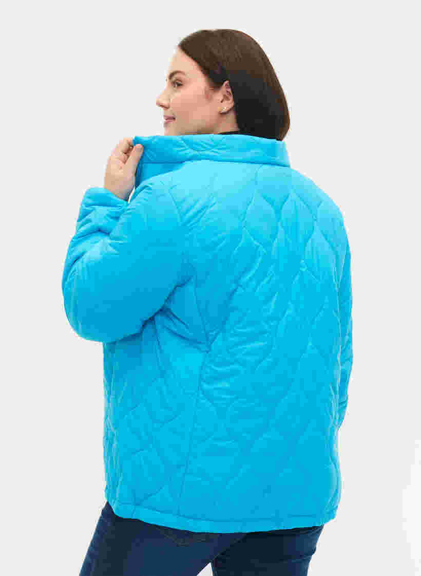Quilted jacket with zip and pockets, River Blue, Model image number 1