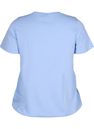 Short-sleeved cotton T-shirt with elasticated hem, Serenity w. Live, Packshot image number 1