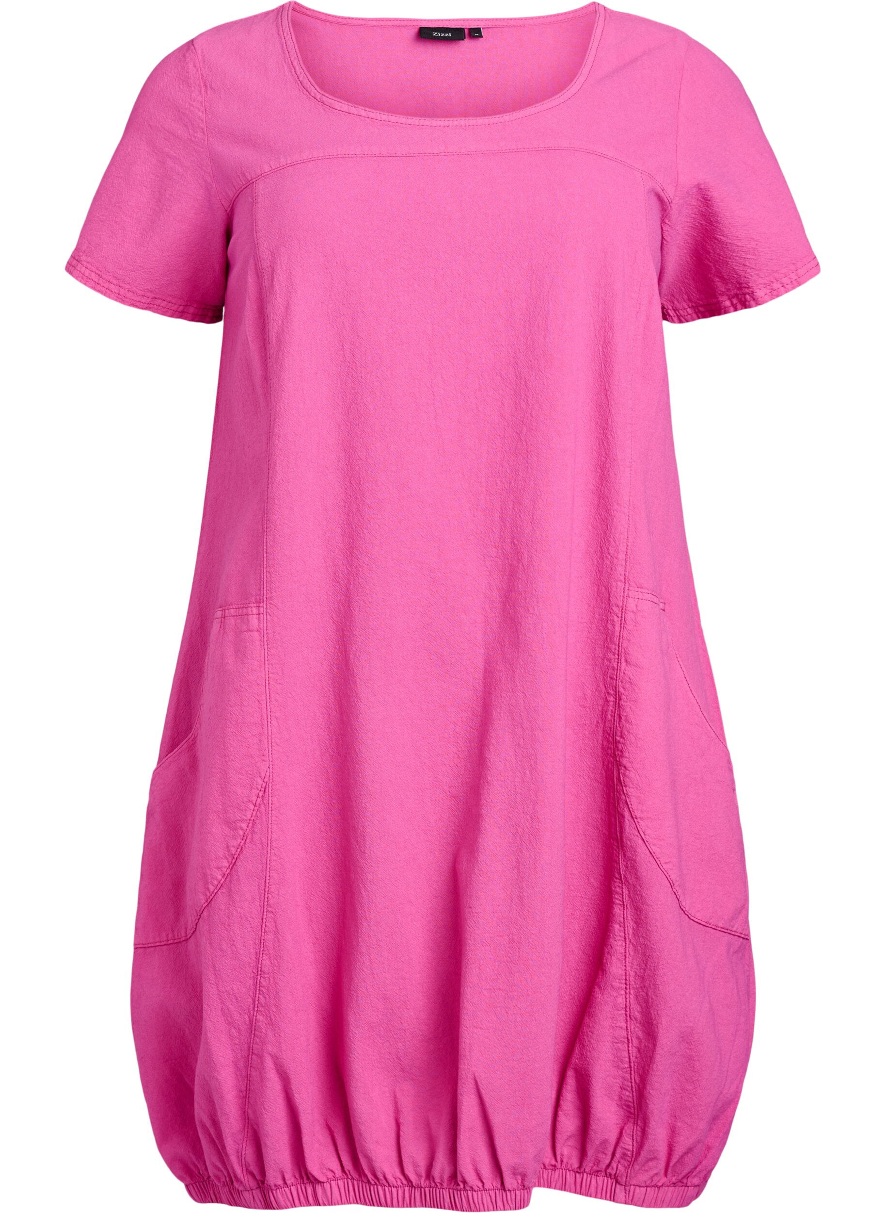 ZizzifashionShort sleeve cotton dress, Rose, Packshot image number 0