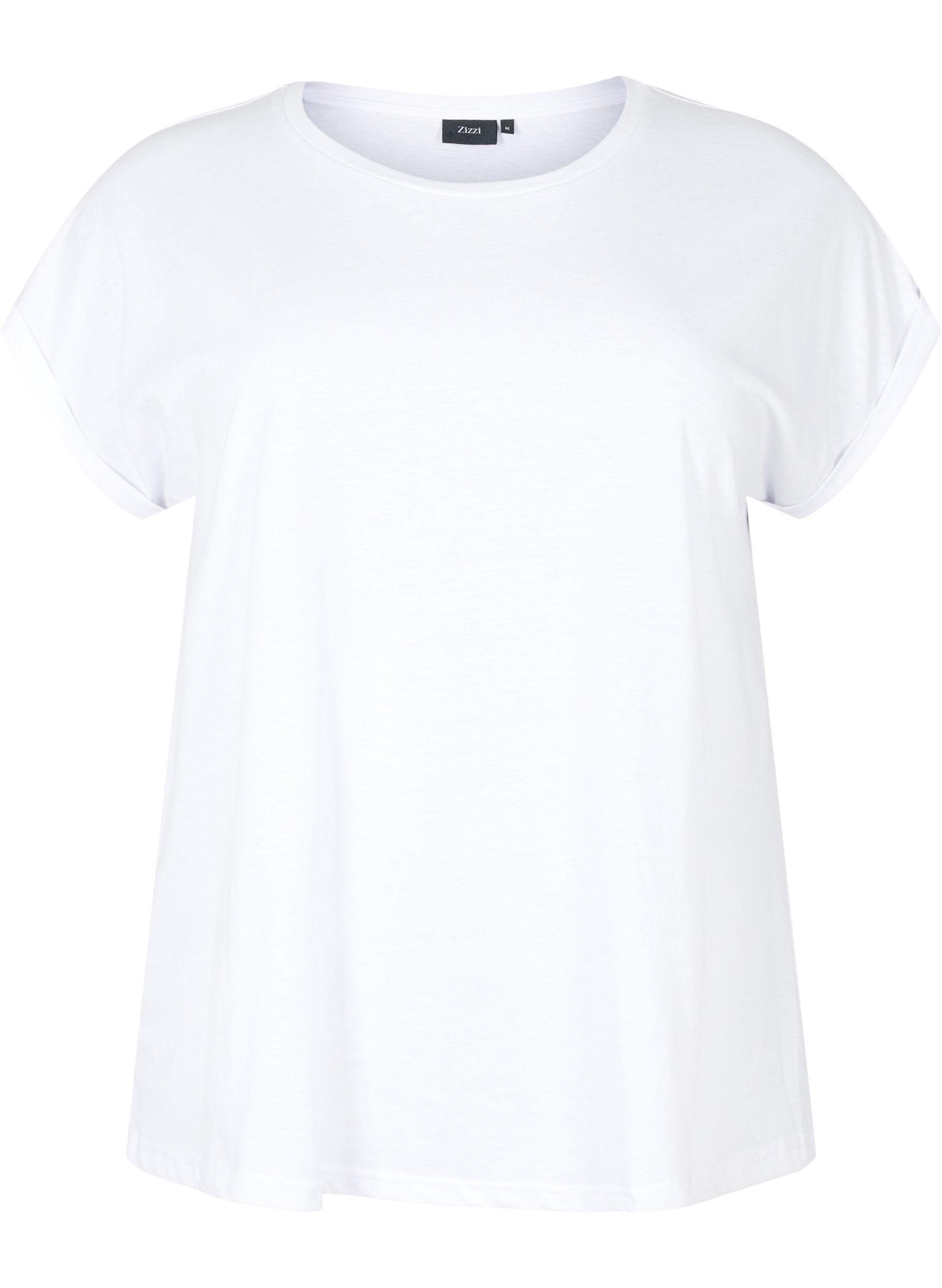 Zizzifashion Short-sleeved t-shirt in a cotton blend, White, Packshot image number 0