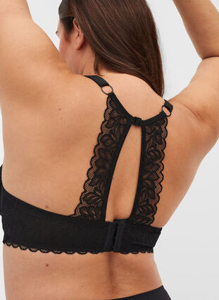 Bra with lace and underwire, Black, Model image number 1