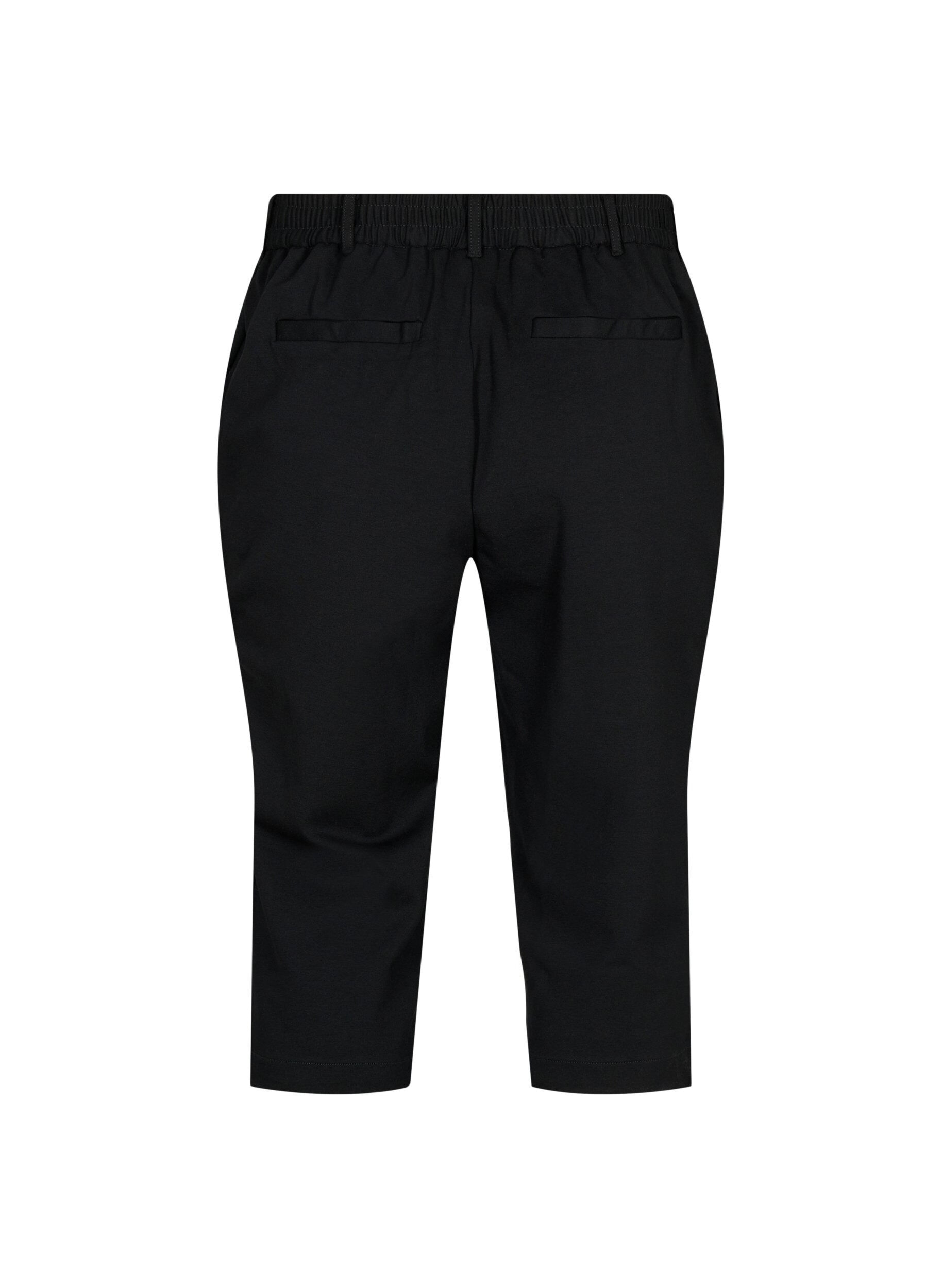 Zizzifashion Capri trousers in viscose mix, Black, Packshot image number 1