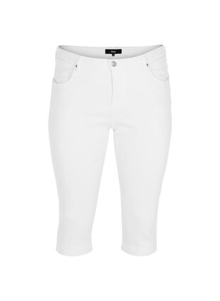 High waisted Amy capri jeans with super slim fit, Bright White, Packshot image number 0