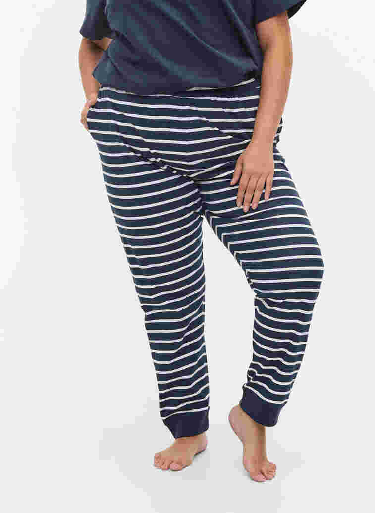 Cotton pyjama bottoms, Navy Blazer Stripe , Model image number 1