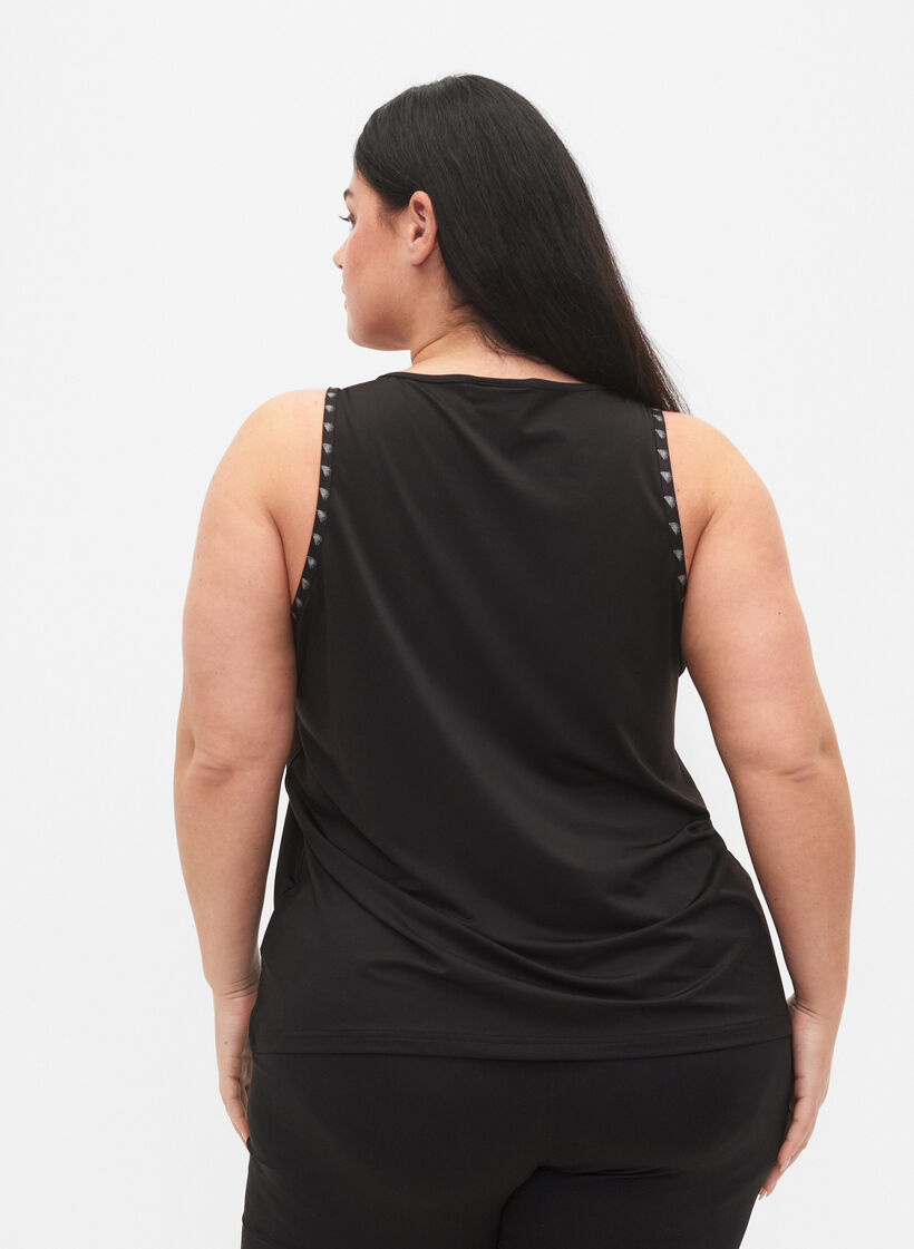 Plain workout top, Black, Model image number 1