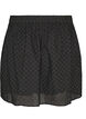 Short skirt with broderie anglaise and elasticated waist, Black, Packshot image number 1