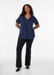 T-shirt with button detail, Blue, Model image number 1