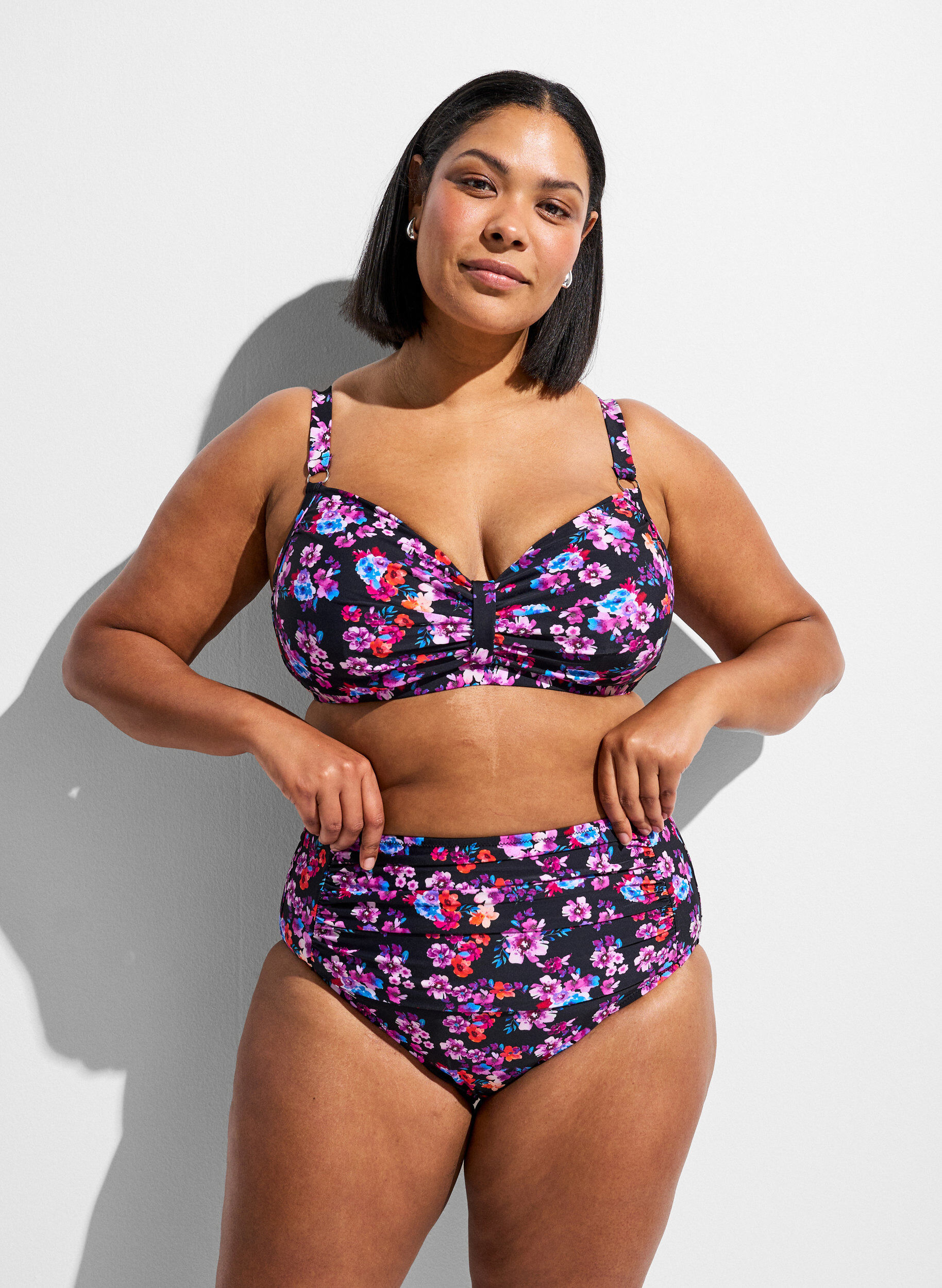 ZizzifashionUnderwire bikini bra with pattern, Purple, Model image number 1