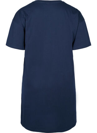 T-shirt dress in cotton with print details, Navy Blazer, Packshot image number 1