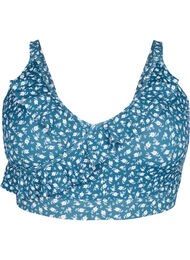Floral bikini bra with frill details, Balsam Flower AOP, Packshot