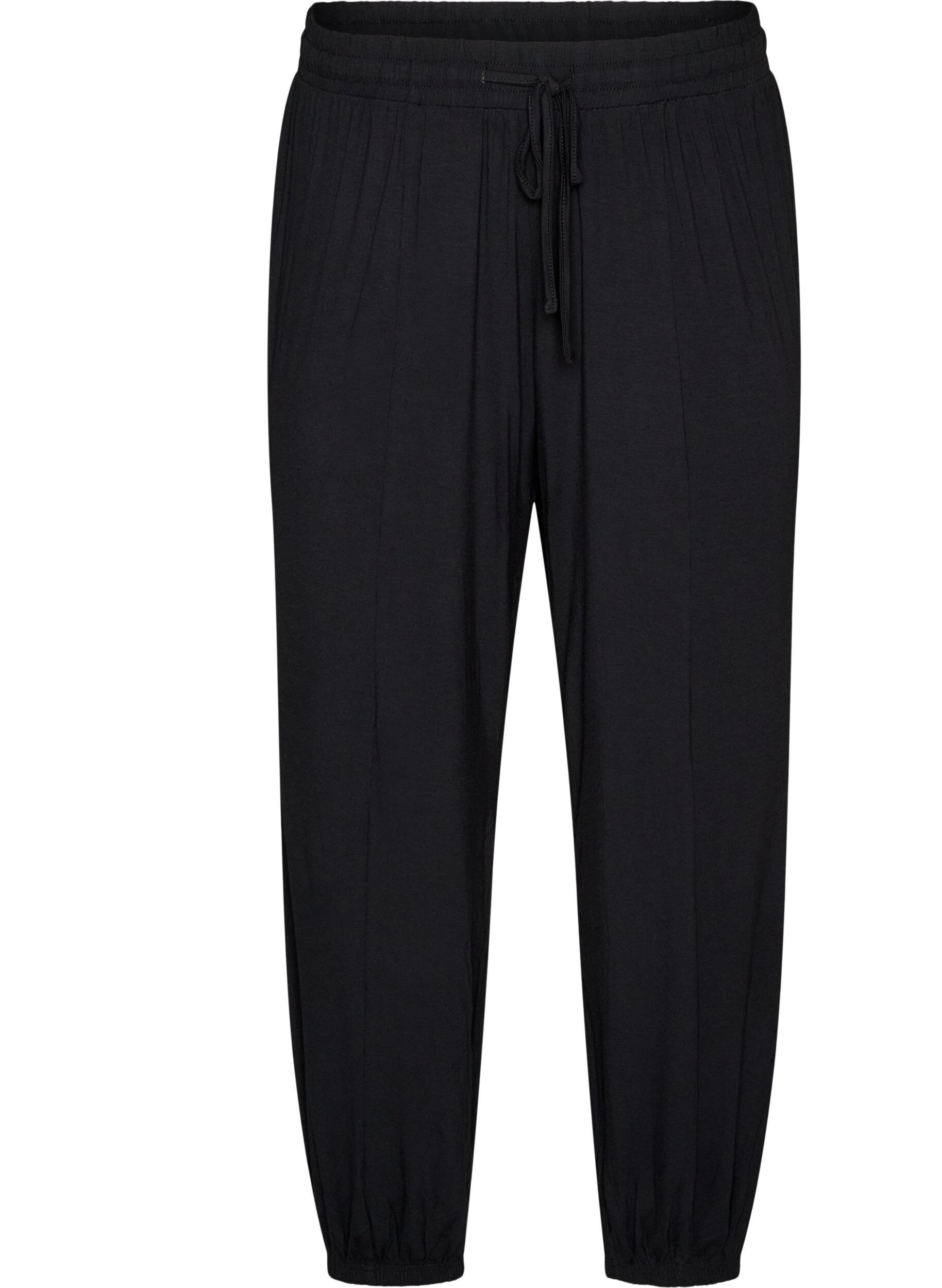 High-waisted jersey balloon trousers