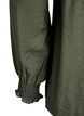 Viscose blouse with smock and gathered details, Green, Packshot image number 3